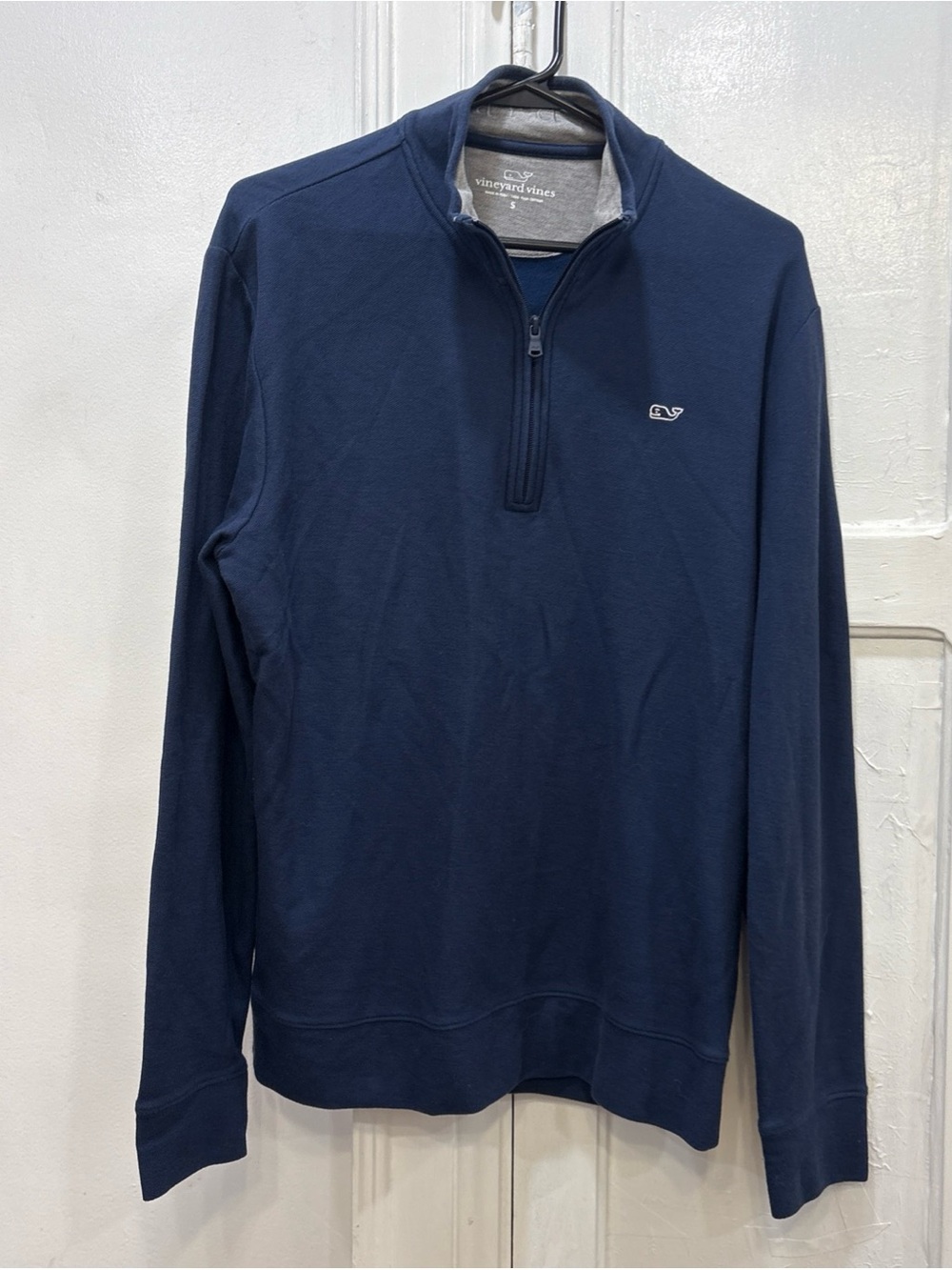 Vineyard Vines 1/4 Zip Pima Cotton Pullover Navy Blue Mens S